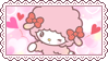 A stamp of the Sanrio character My Sweet Piano blowing a kiss