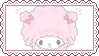A stamp of the Sanrio character My Sweet Piano wearing her hair in buns